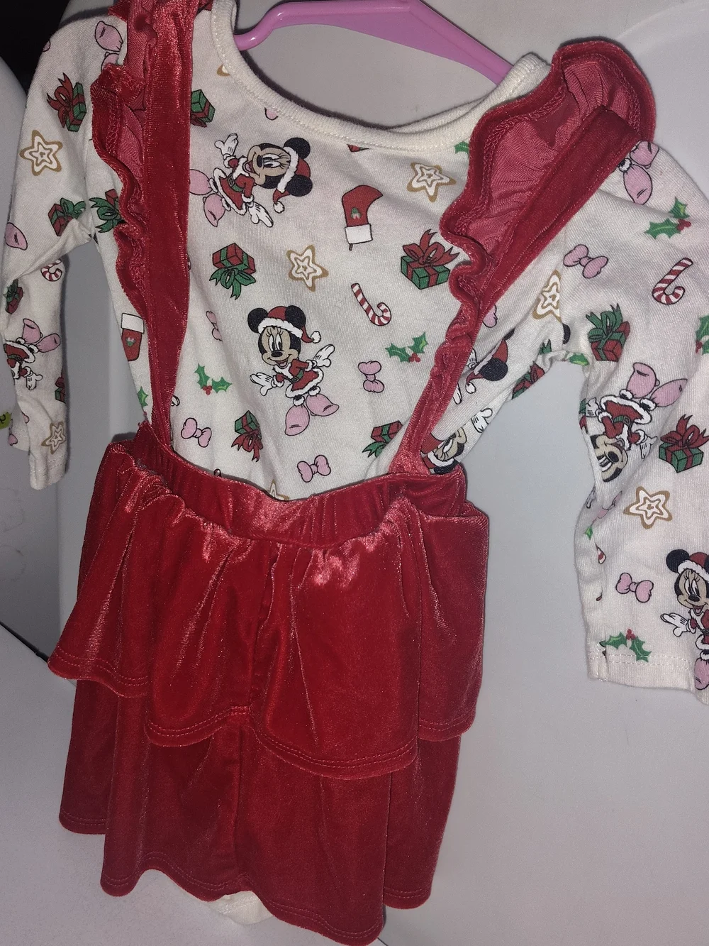 Disney Red and White Minnie Mouse Holiday Pinafore Set